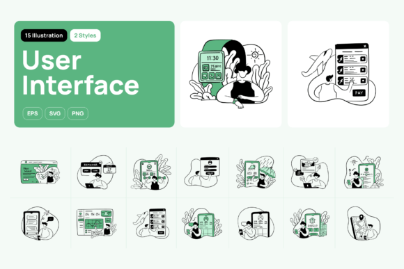 Download Greeny User Interface Illustration - Illustration Collection