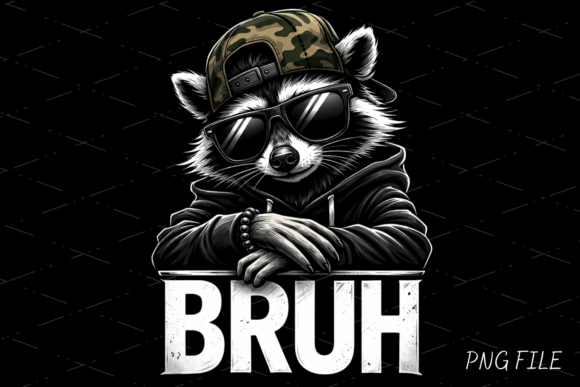 Download Funny Cool Raccoon Bruh PNG - Raccoon Collection