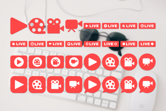 Download Social Live Stream Icons Set - Live Collection