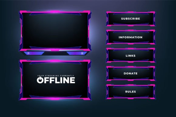 Download Live Gaming Overlay Template Vector - Live Collection