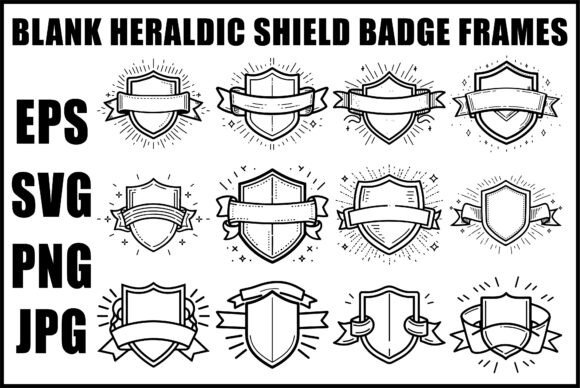 Download Black Heraldic Shield Sword SVG - Premium Bundle